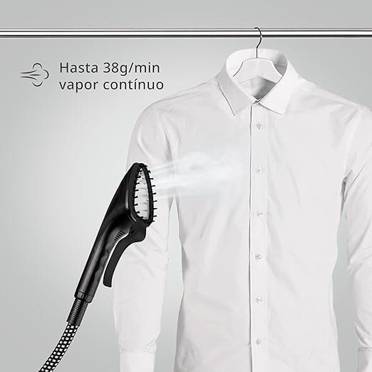 Muestra el vapor continuo de las planchas verticales con percha