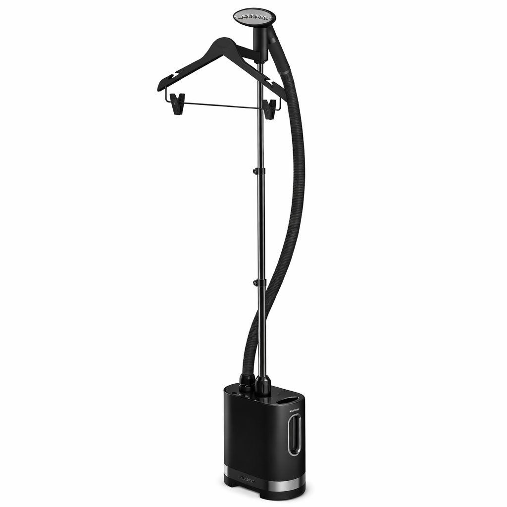 Muestra la plancha vertical de vapor profesional SteamOne Stilys SY70SB